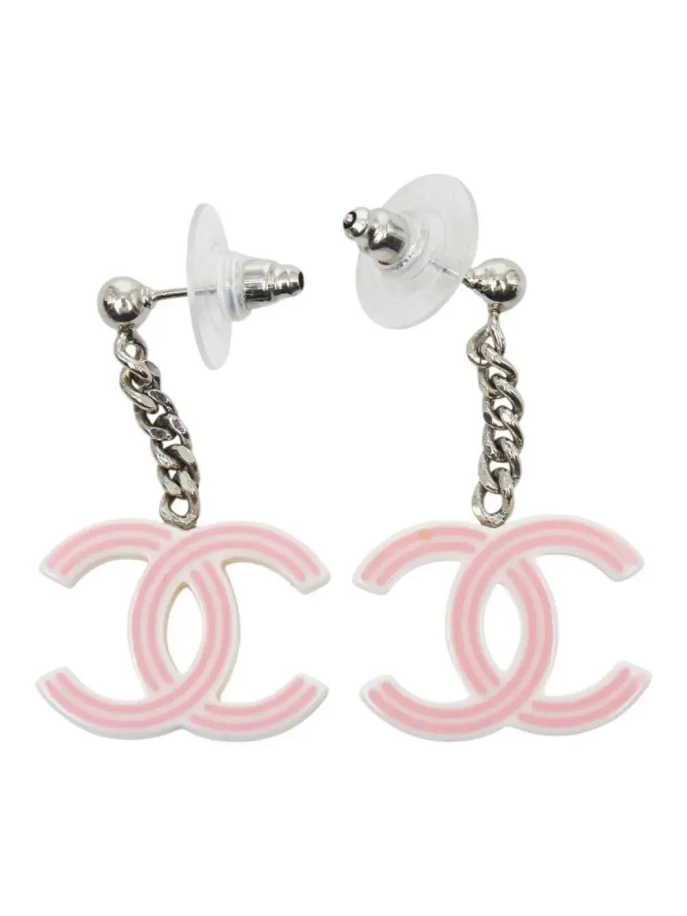 Chanel Cc Logo Earrings Silver-Tone #327579C61B